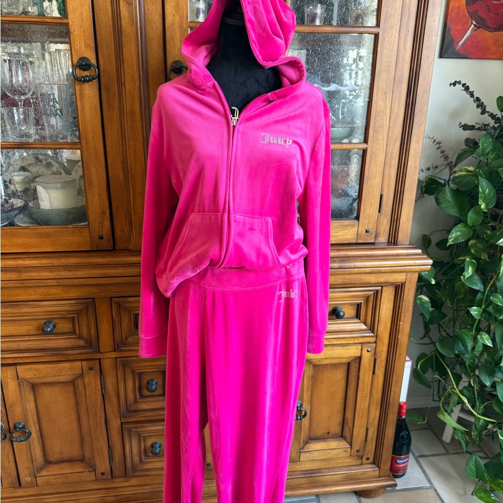 Juicy Couture Hot Pink Velour Track suit- XXLarge